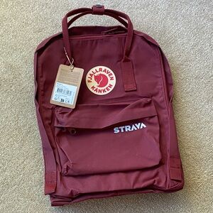 NWT Fjallraven Kanken x Strava Backpack - Ox Red Classic 16L